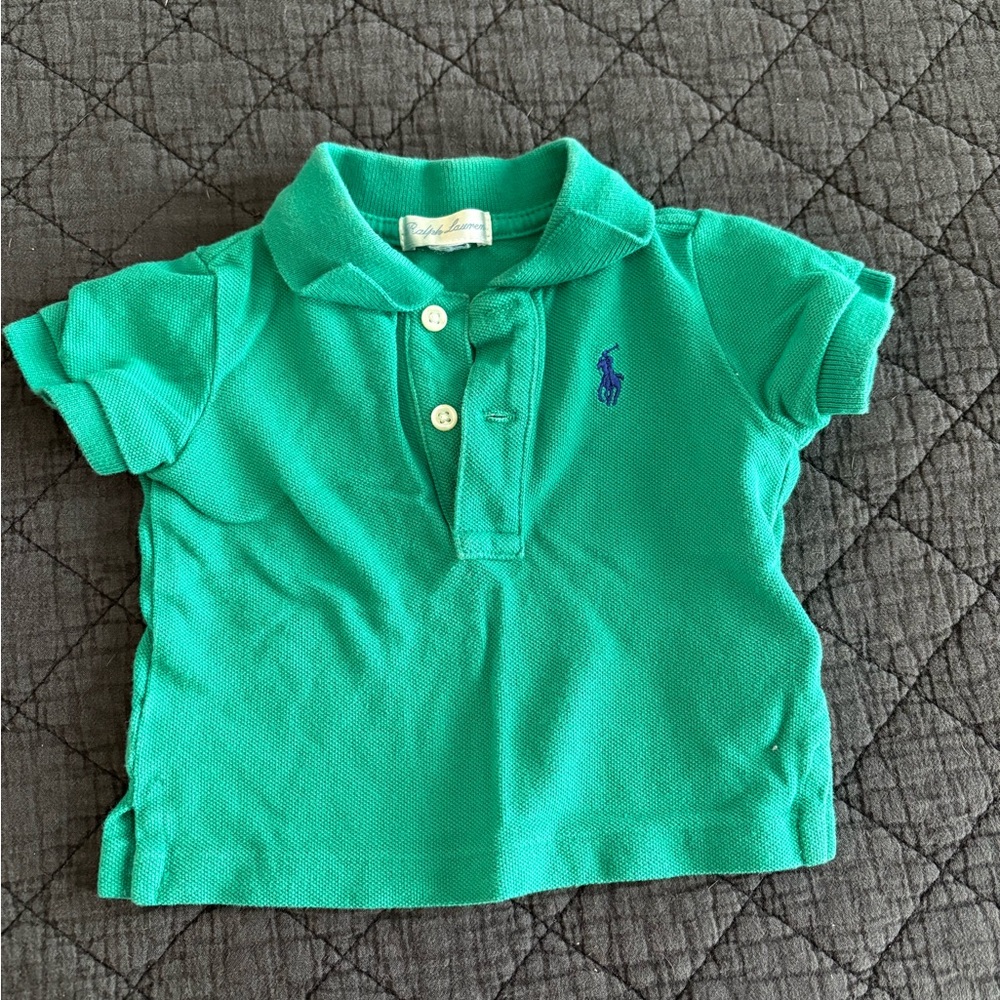 Ralph Lauren Green Polo Shirt Classic Short Sleeve baby 0-3 months